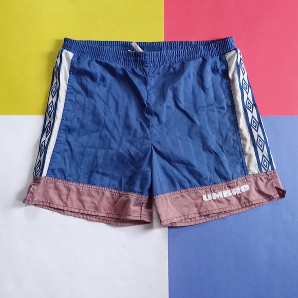 Vintage Shorts | Vintage Tri-Colour Umbro Essential Shorts Pockets | Color: Blue/White | Size: M | Thebandteeshop's Closet